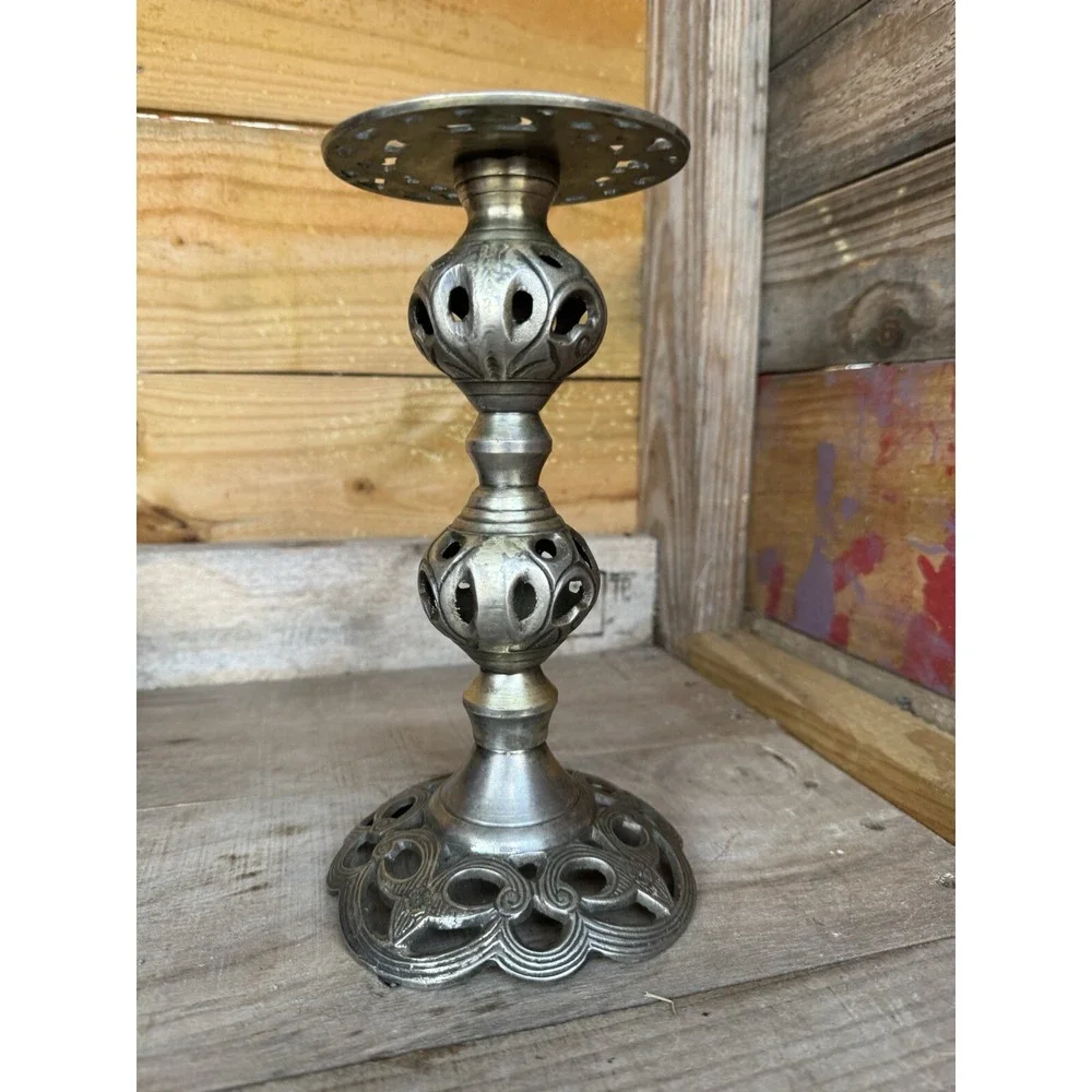 Vintage Ornate Metal Victorian Candle Holder‎ Candlestick